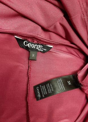 George нарядная блуза большой размер 54-56-56 без рукавов розово-бурячковая стрейч-трикотин женская9 фото