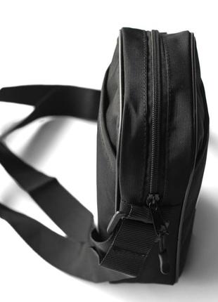 Компактна чоловіча сумка через плече спортивна барсетка manto din чорна з молодіжної тканини6 фото