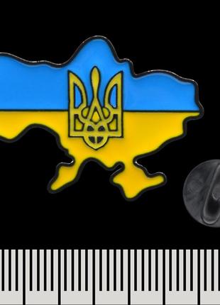 Пін (pncn-002) карта україни з тризубом (значок)1 фото