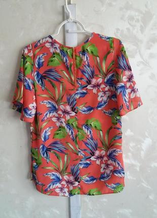 Цветочная блуза с широкими рукавами2 фото