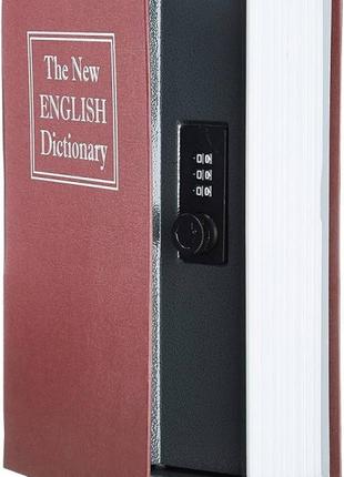 Книга сейф словник із кодовим замком червона 18 см