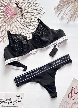 Комплект victoria’s secret набір набор бра бюст ліфчик білизна вікторія сікрет белье виктория сикрет