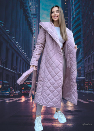 Женское стильное зимнее пальто на запах водоотталкивающее ветронепродувающее зима зимняя куртка розовая черная пух пуховик с пояском наложка после платья