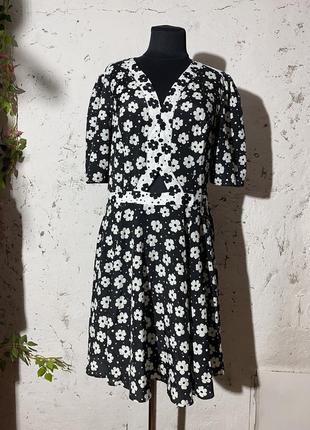 Пишна красива сукня black&amp;white flower dress🪻river island 🪻 р14 ( наш 44-46)2 фото