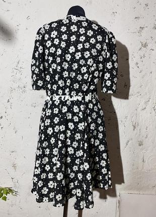 Пишна красива сукня black&amp;white flower dress🪻river island 🪻 р14 ( наш 44-46)3 фото