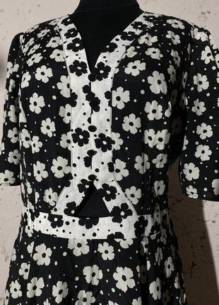 Пишна красива сукня black&amp;white flower dress🪻river island 🪻 р14 ( наш 44-46)4 фото