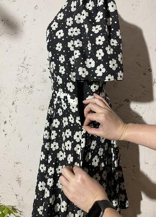 Пишна красива сукня black&amp;white flower dress🪻river island 🪻 р14 ( наш 44-46)6 фото