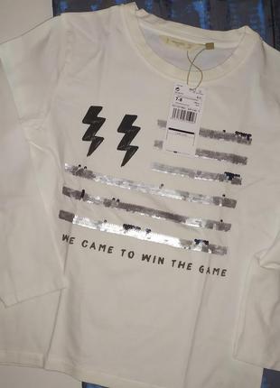 Крутая белоснежная кофточка mango с паетками