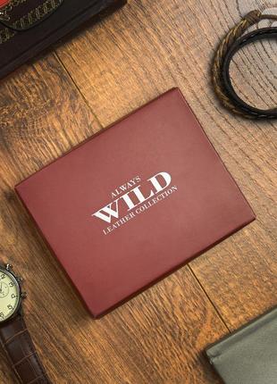 Кошелек мужской кожаный always wild n4-vtk-box-4480 коричневый8 фото