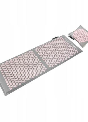 Коврик акупунктурный с подушкой 4fizjo eco mat xl аппликатор кузнецова 4fj0515 grey/pink6 фото