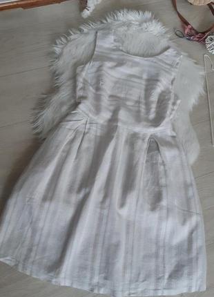 Льняное платье в полоску