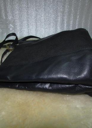 Кожаная стильная удобная сумка 2 отделения5 фото