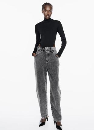 Контрастный джинсовый комбинезон z1975 baggy