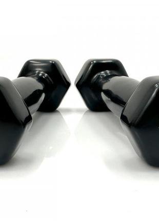 Гантель для фитнеса 0.5 кг easyfit с виниловым покрытием черная (1 шт)2 фото
