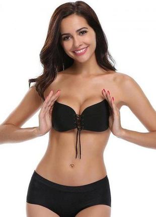 Бюстгальтер силиконовый невидимый fly bra (чёрные) черный