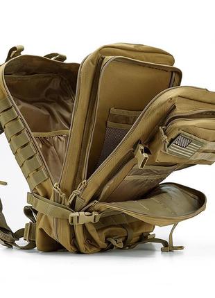 Туристичний рюкзак shoptorg на 40 літрів коричневий комфортний рюкзак мисливця топ якості6 фото