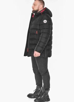 Зимняя мужская чёрная куртка с капюшоном braggart  aggressive до -25 градусов5 фото