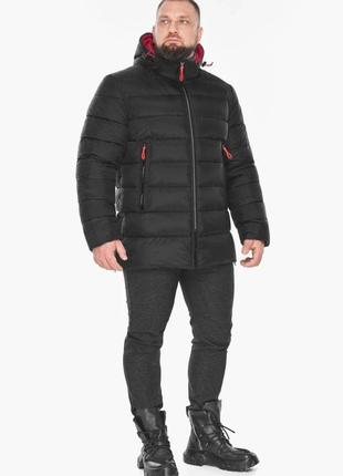Зимняя мужская чёрная куртка с капюшоном braggart  aggressive до -25 градусов1 фото
