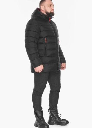 Зимняя мужская чёрная куртка с капюшоном braggart  aggressive до -25 градусов2 фото