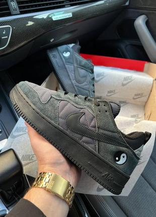 Чоловічі кросівки nike air force 1 yin yang fleece termo dark grey