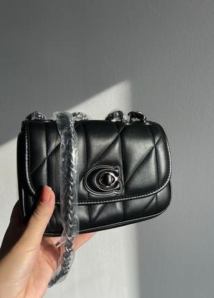 Мягкая премиальная сумка в черном цвете coach натуральная кожа2 фото