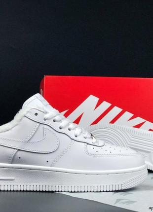 Женские кроссовки с мехом nike air force#найк