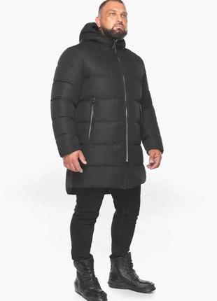 Чёрная мужская зимняя длинная куртка braggart  aggressive6 фото