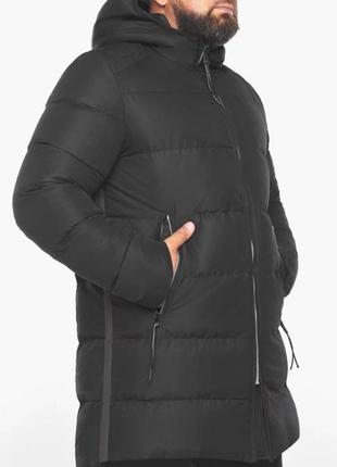 Чёрная мужская зимняя длинная куртка braggart  aggressive7 фото