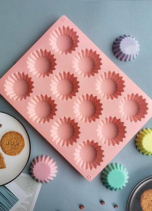 Форма для випічки кексів силіконова 12 шт діаметр 6 см 28.5х21.5 см