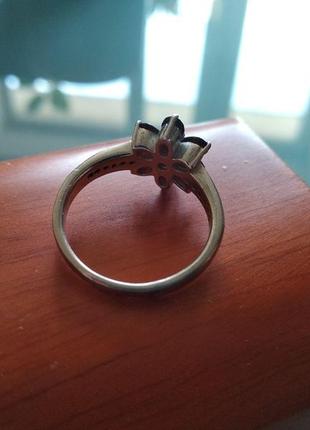 Серебряное кольцо с гранатами5 фото