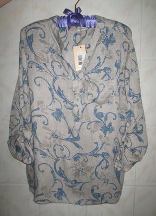 Суперовая стильная натуральная легкая блуза в цветочный принт вискоза driver италия.1 фото