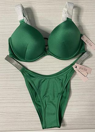 Купальник victoria’s secret swim топ bombshell add-2-cups push-up размер 34c (75c), плавки m. виктория сикрет