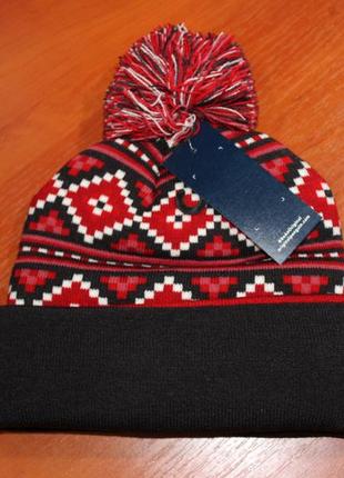 Original penguin classic knit bobble hat in red unisex шапка оригінал s-m3 фото