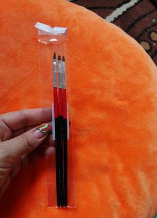 Набір кистей для нігтів 3шт