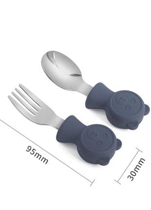 Набор детской посуды 2life белка y10 из 7 предметов на присоске синий n-113174 фото