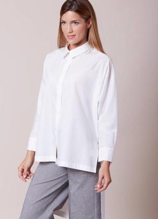 Белоснежная стильная рубашка оверсайз р. 44-46-48