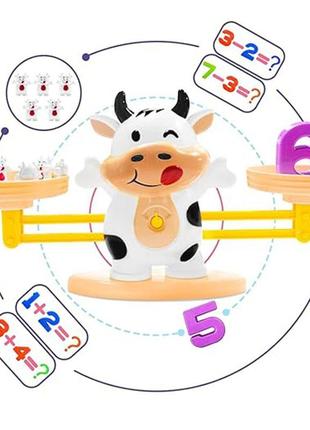 Детская обучающая игра математические весы удержи баланс корова v-113005 фото