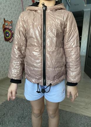 Двустороння куртка весняно осіння на дівчинку 104 розмір