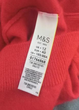 Красная кофта, свитер, гольф из кашемира m&s4 фото