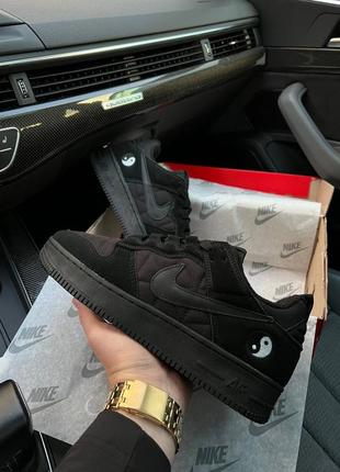 Чоловічі кросівки nike air force 1 yin yang fleece termo all black