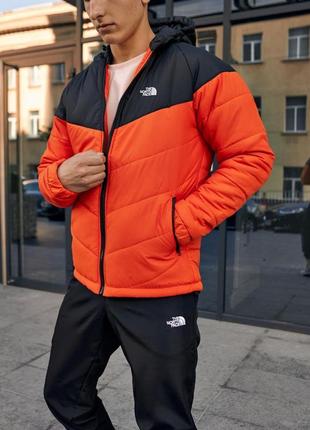 Мужская куртка adidas vintage 90-s на зиму в оранжевом цвете качественного материала, стильная и удобная куртка на каждый день