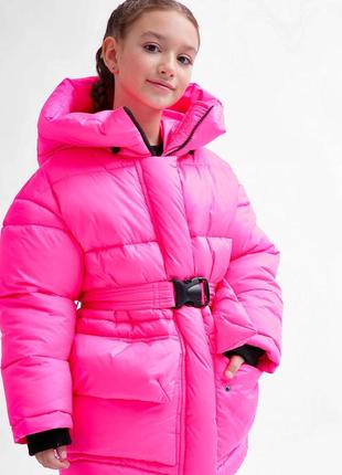 Пуховая куртка для девочек ярко-розовая &lt;unk&gt; 745601 фото
