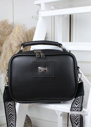 Женская классическая маленькая сумочка черная6 фото