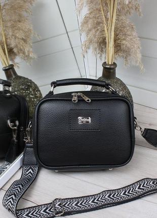 Женская классическая маленькая сумочка черная5 фото