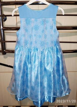 Карнавальный костюм платья ельза ледяное сердце 5-6 лет 110-116 рост3 фото