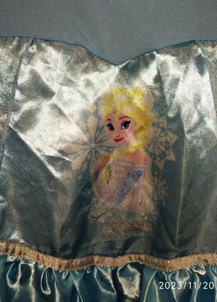 Карнавальный костюм платья ельза ледяное сердце 5-6 лет 110-116 рост2 фото