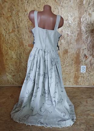 Льняное баварское платье дирндль октоберфест баварский сарафан этно9 фото