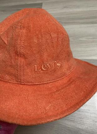 Стильная шляпа панамка levis оригинал шапка bucket оранжевая оригинальная оранжевая8 фото