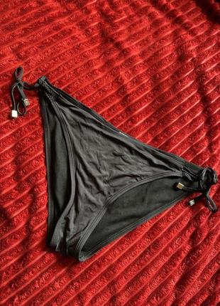 🍓 черные высокие плавки с прорезями и плетением, низ от купальника censored l-xl2 фото