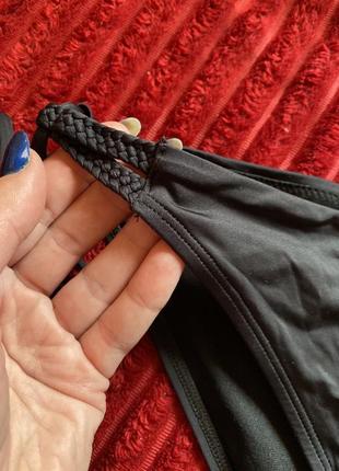🍓 черные высокие плавки с прорезями и плетением, низ от купальника censored l-xl3 фото